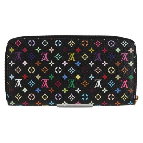 LOUIS VUITTON Monogram Multicolor Zippy Wallet Long Black M60243 LV Auth 132782V - Picture 3 of 16